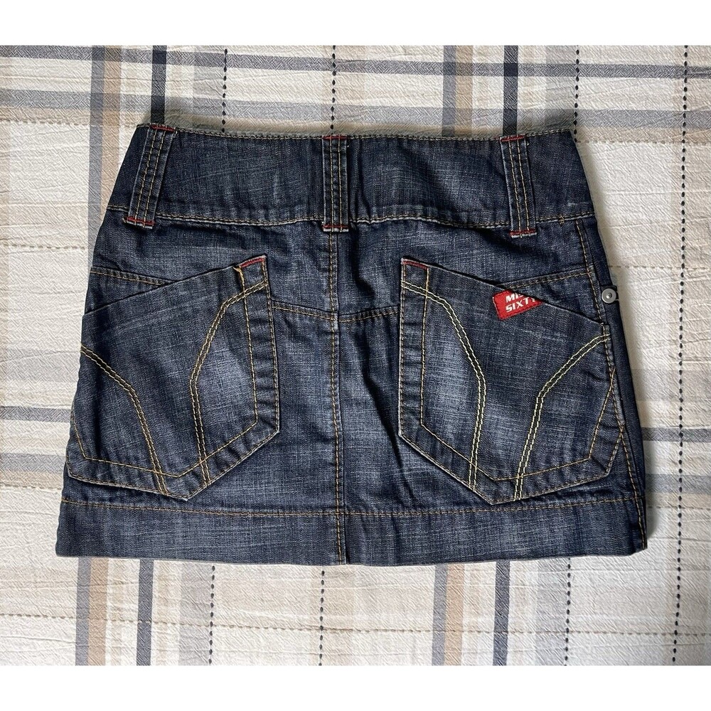 Miss Sixty Vintage Mini Skirt Women’s Size Small Denim Y2K Rare Italy - Picture 2 of 7